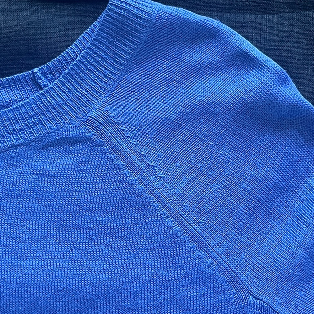 J. Crew Cornflower Blue Linen Long Sleeve Sweater XS - Picture 4 of 10